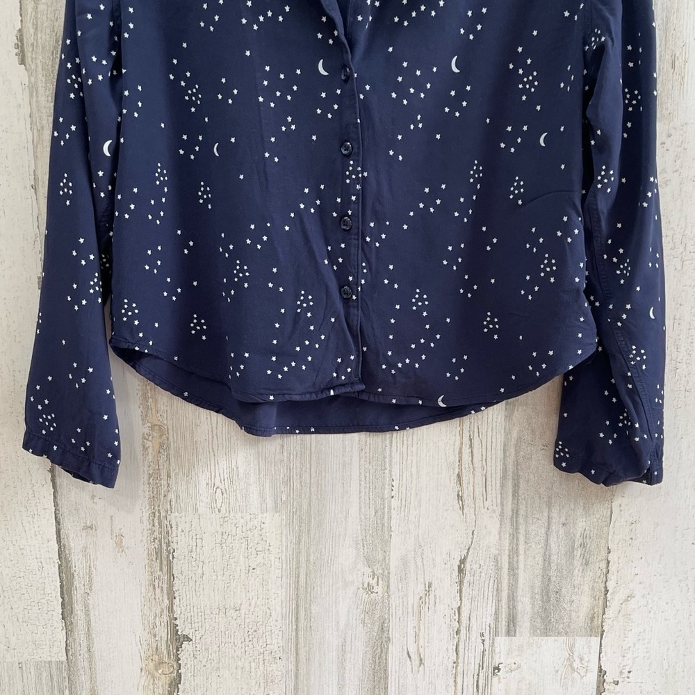 Rails Navy Galaxy Star Print Button Front Top Blo… - image 4